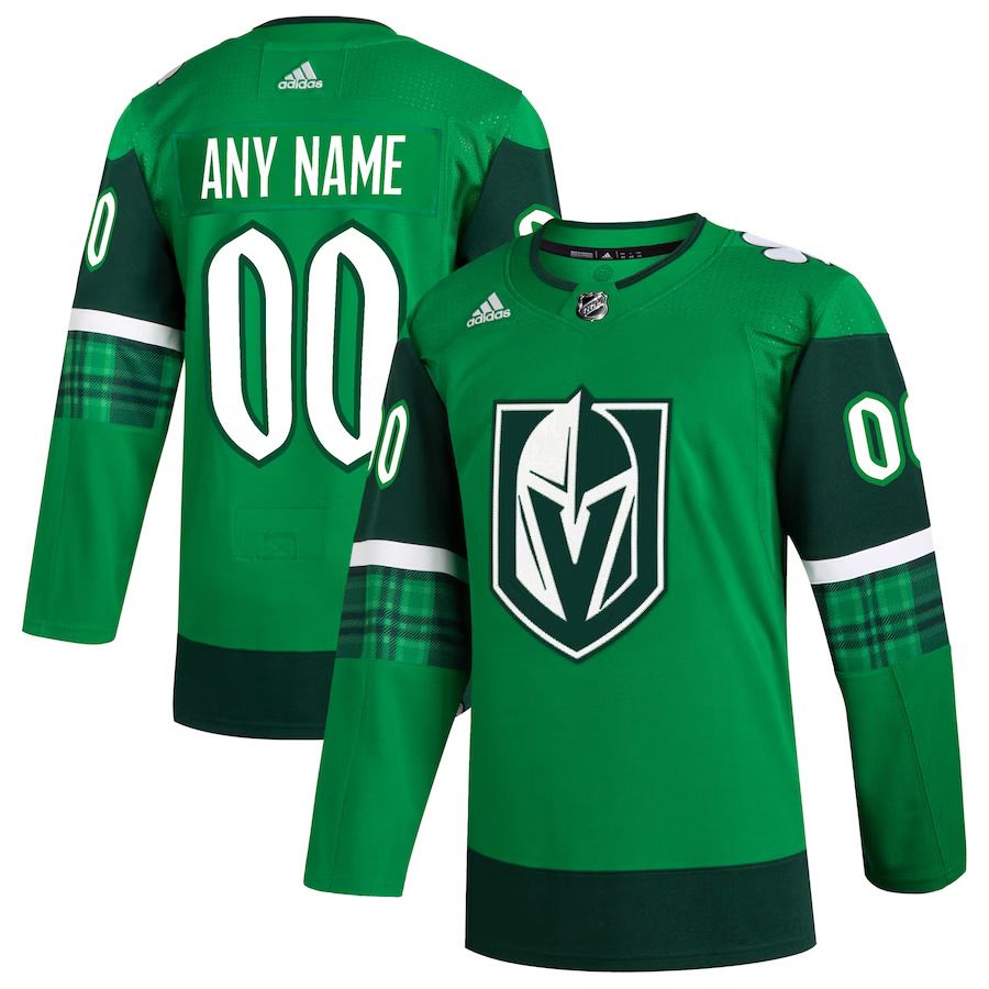 Men Vegas Golden Knights adidas Kelly Green St. Patricks Day Authentic Custom NHL Jersey->customized nhl jersey->Custom Jersey